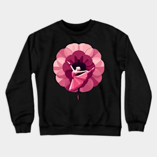 Ballerina in a pink floral dress, ballet tiptoe dance performer, geometric Crewneck Sweatshirt